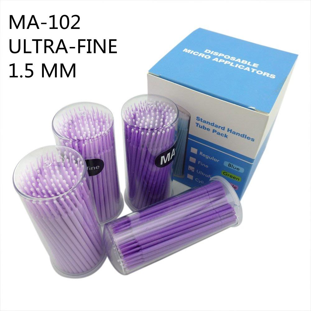 400Pcs 1.2-2.5Mm Dental Disposable Micro Applicator Brush /Disposable Eyelash Brushes With Protable Box Dentist Extension Tool