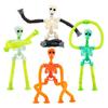 Tubes Skeleton Fidget Toys for Kids Glow-in-the-Dark Telescopic Suction Cup Toy Stress Anxiety Relief Bendable Joints Figures Halloween Decorations