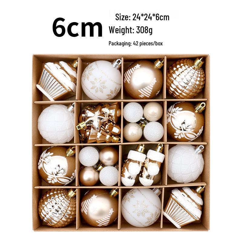 Junran Christmas Decorations: Red, Green & Gold Painted Christmas Ball Set for Tree Hanging