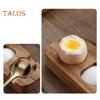Wood Egg Serving Tray 3-Compartment Wooden Platters with Spoon Dining Egg Tray Holder for Cheese Snacks Desserts Sushi