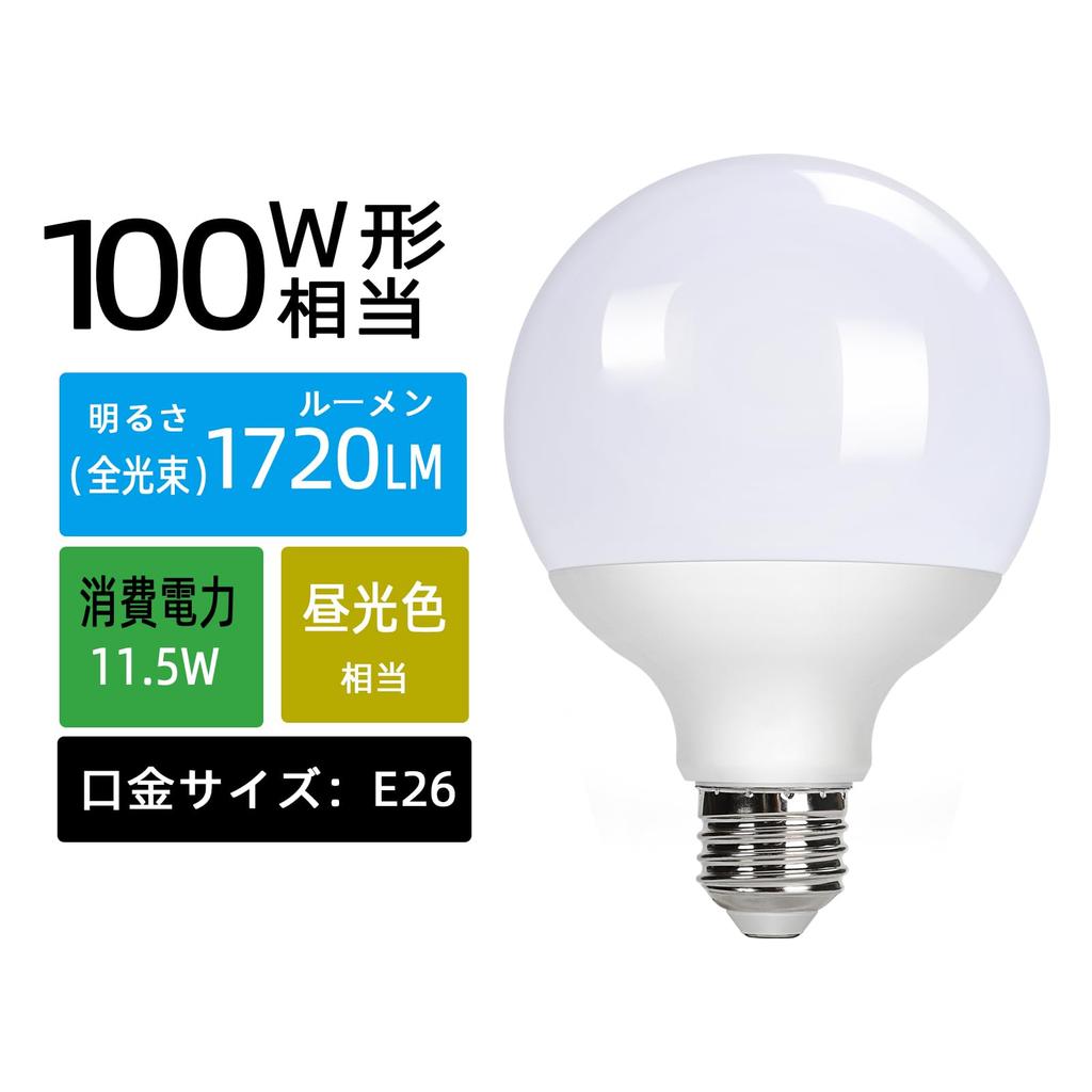 LED Ball Bulb, 26mm Base, 100W Equivalent, Daylight White, 95mm Diameter