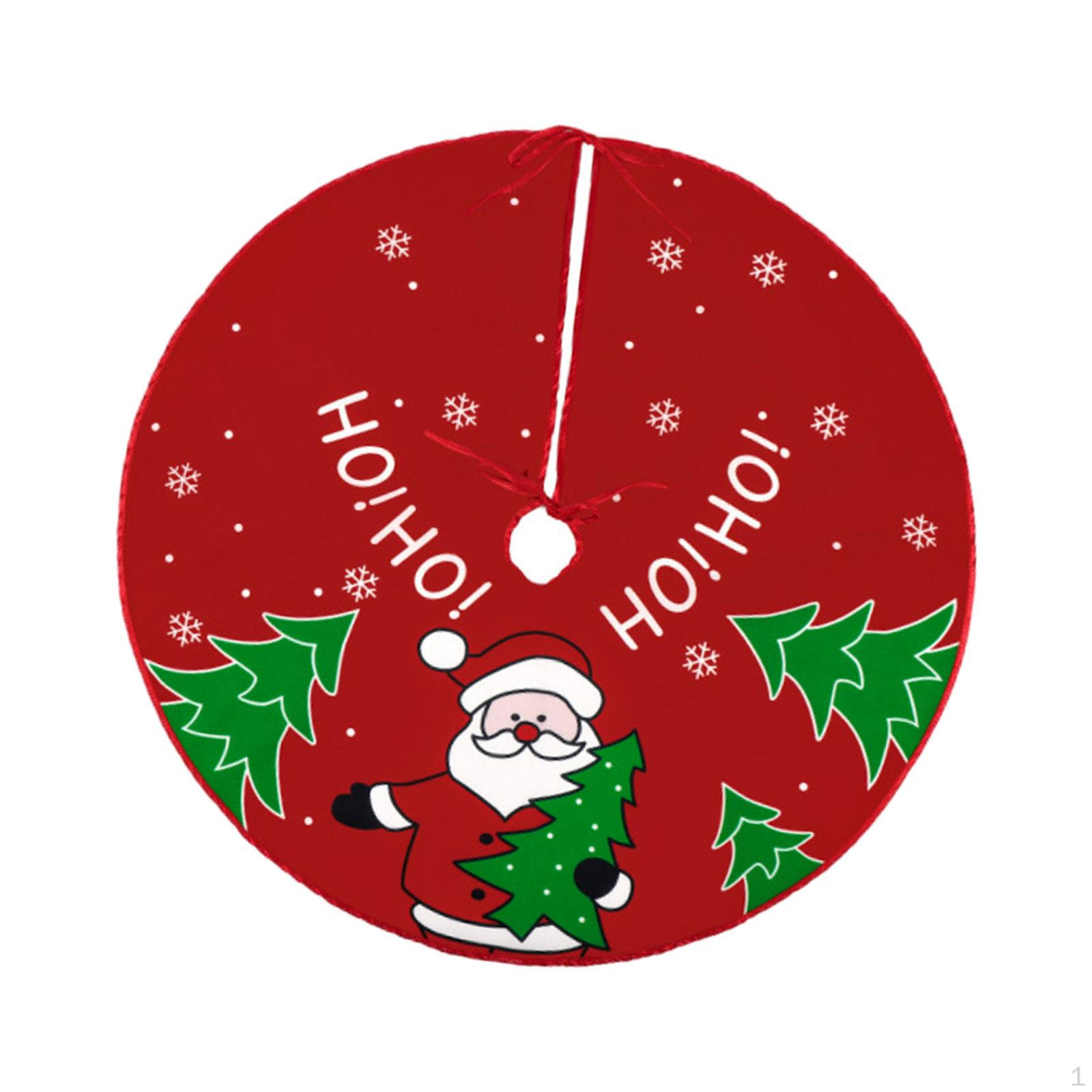 Christmas Tree Skirt Xmas Ornament Base Apron Cover for Party, Santa Claus 60cm
