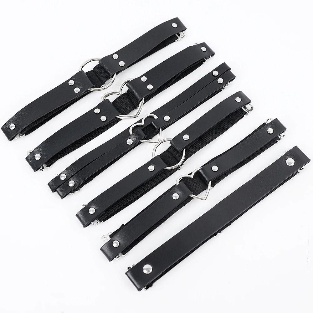 1Pcs Black Heart Leg Garter Belt Elastic Straps Thigh Harness Stockings Punk Gothic Accessories