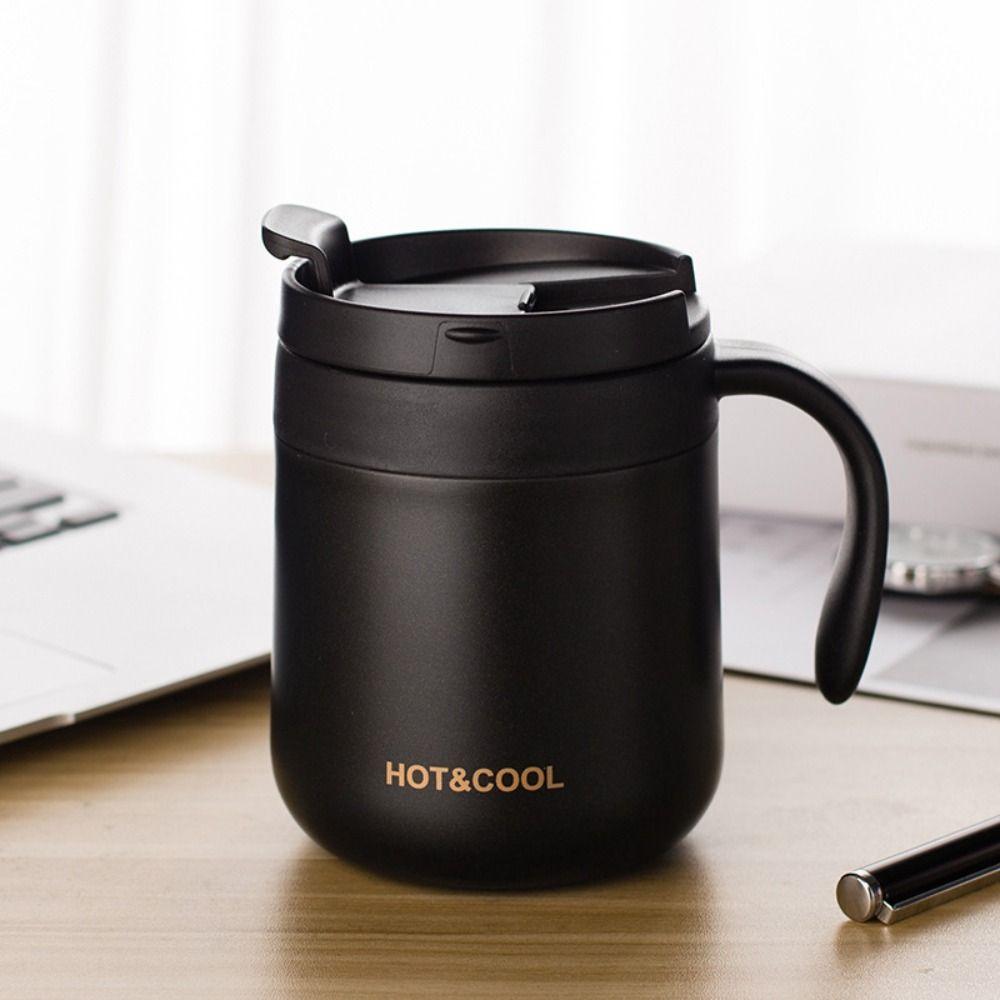 Wide-mouthed Insulated Cup Solid-color Thermos Cup Portable Coffee Cup  Car