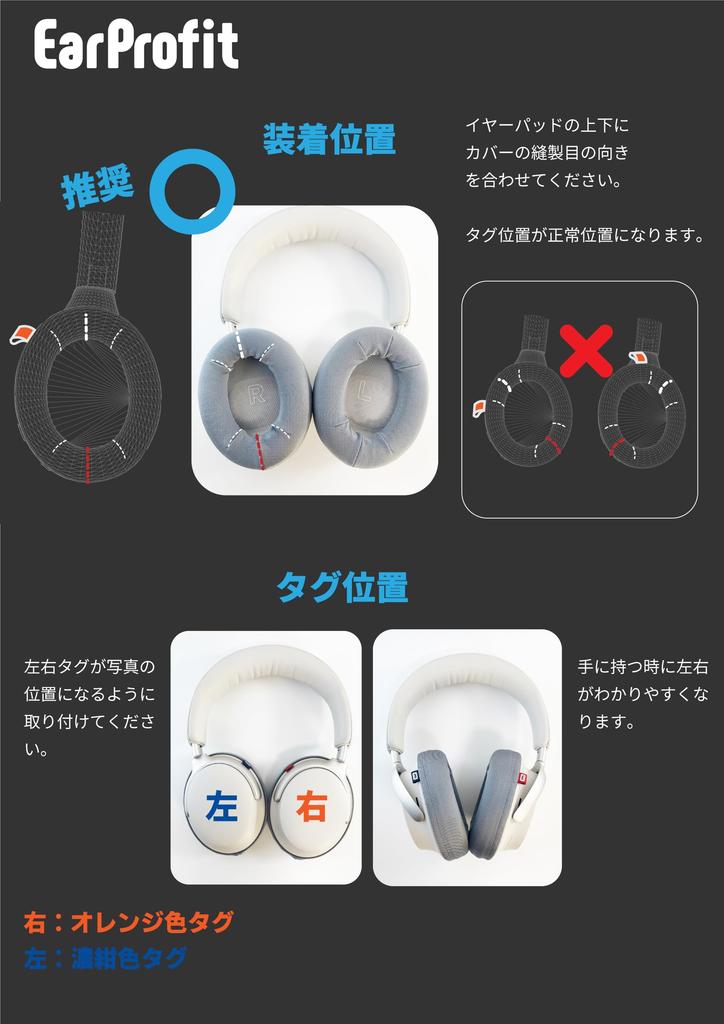 EarProfit Multi 2 Newly Developed Ear Pad Smooth and Made in Japan Covers, Deodorizing, (Black, M55)