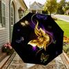 1pc Butterfly Art Automatic Folding Umbrella, Heavy Duty 8 Rib Iron Frame,  Suitable for Travel, Daily Use, Birthday, Decor Gift m0104056