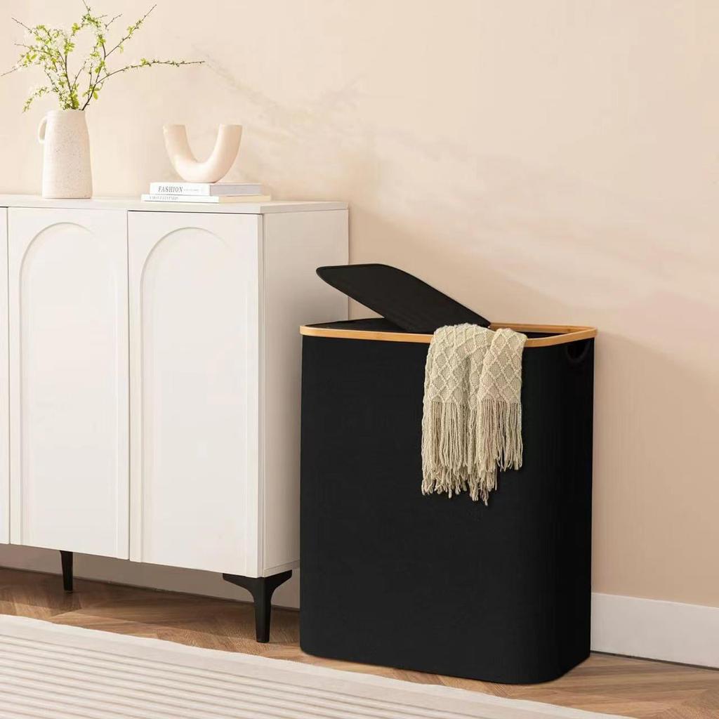 Foldable Waterproof Laundry Basket for Bathroom, Large Fabric Dirty Clothes Storage.