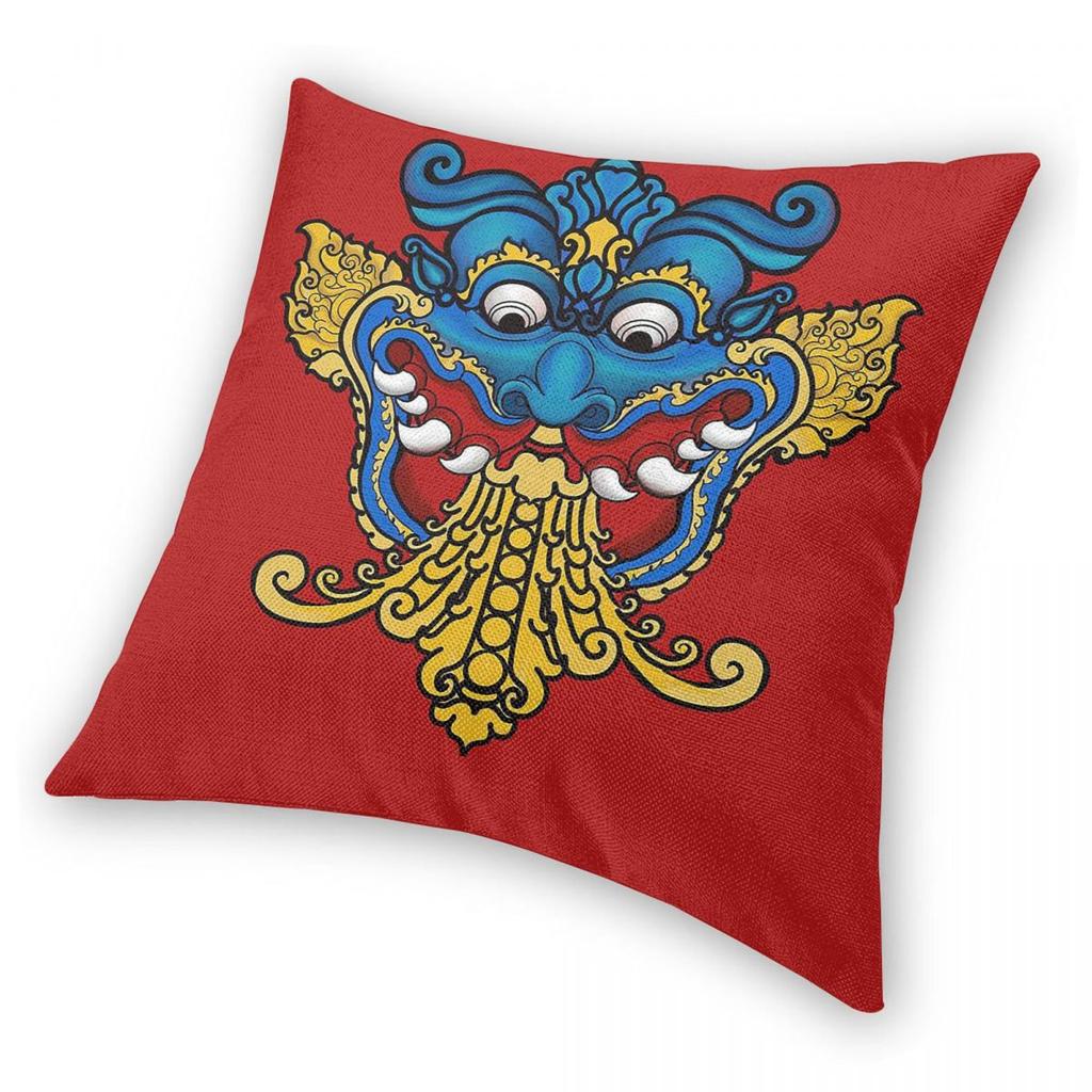 Kirtimukha Demon Indian Square Pillowcase Polyester Linen Velvet Pattern Zip Decorative Throw Pillow Case Home Cushion Cover