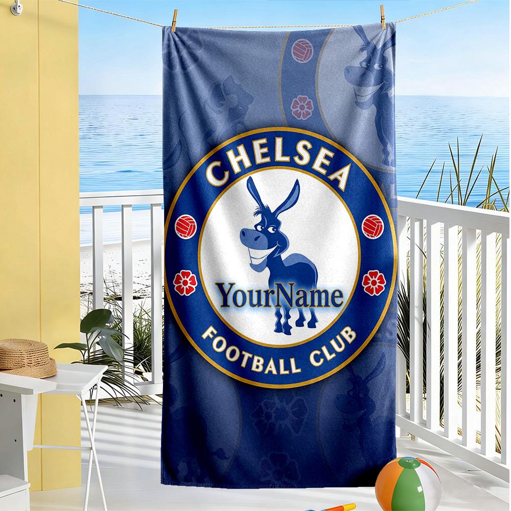 Chelsea Customizable Name Beach Towel Super Soft & Absorbent Perfect for Traveling Yoga Camping and Swimming
