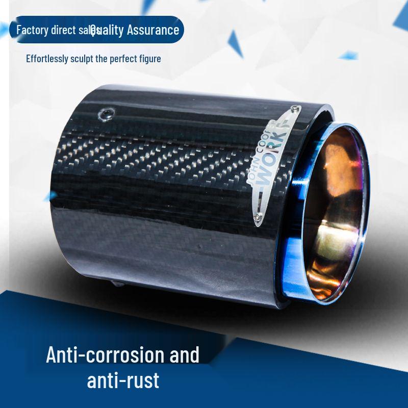 BM Mini Cooper Carbon Fiber Burnt Blue Stainless Steel Exhaust Tailpipe