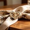 Scarf Buckle Clip for Women Smooth Edges No Snag Silk Ring with Rhinestones Non-Slip