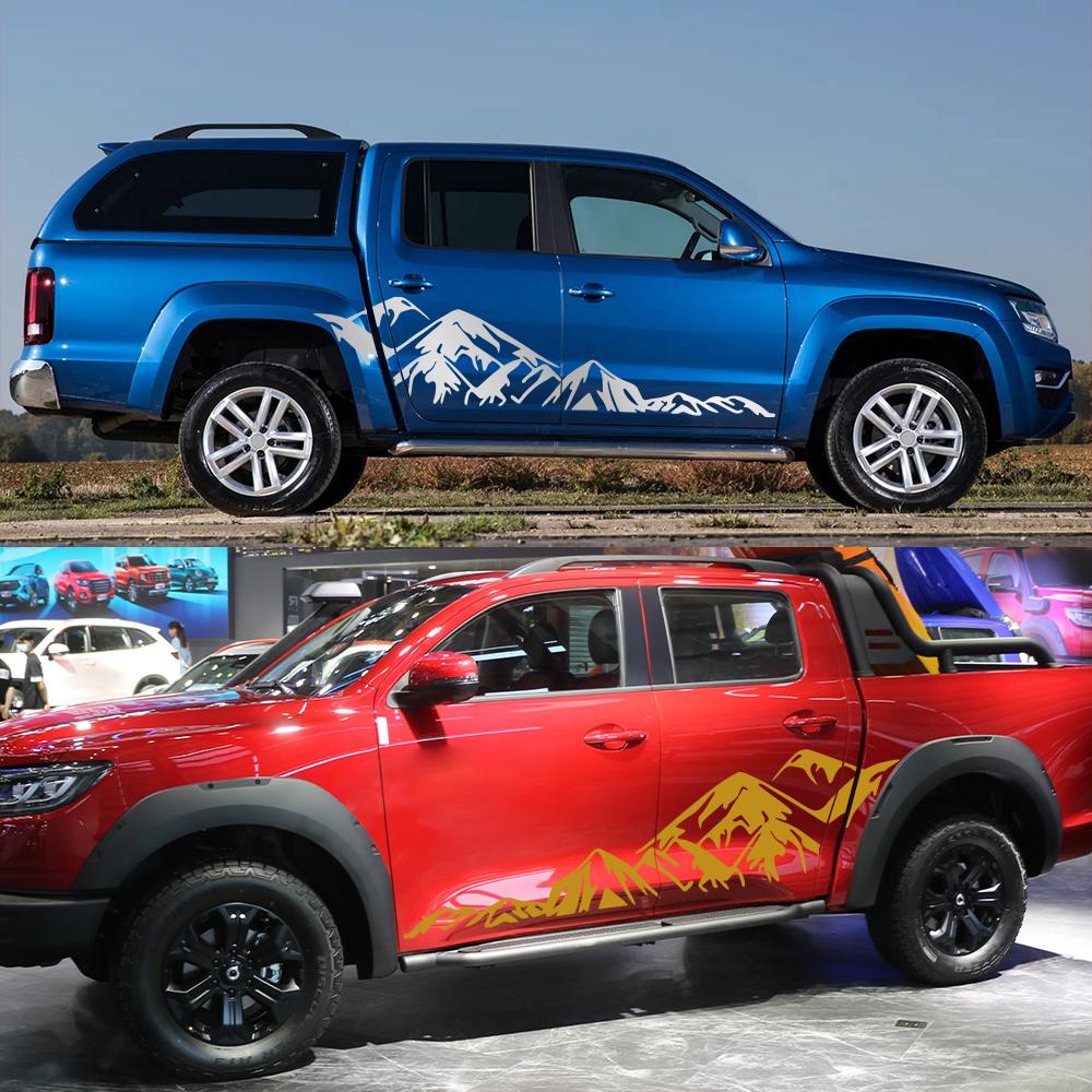 Bilgrafik Bergklistermärke För Volkswagen Amarok Toyota Hilux Dodge RAM Isuzu Dmax GWM Poer Nissan Navara Pickup Dekor Dekal