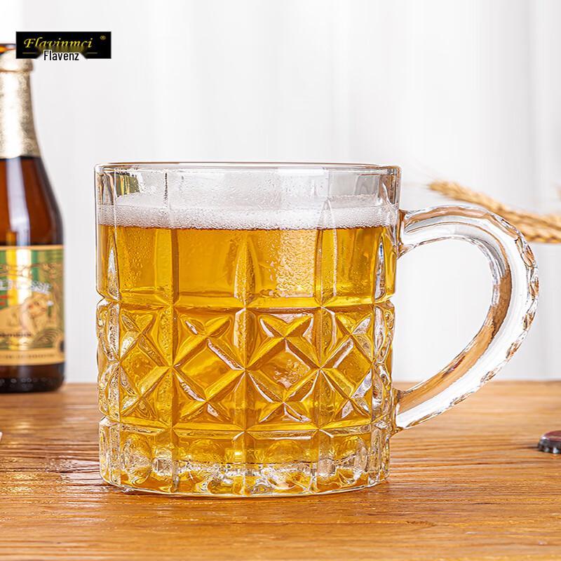 Flavintz Large Handled Glass Mug