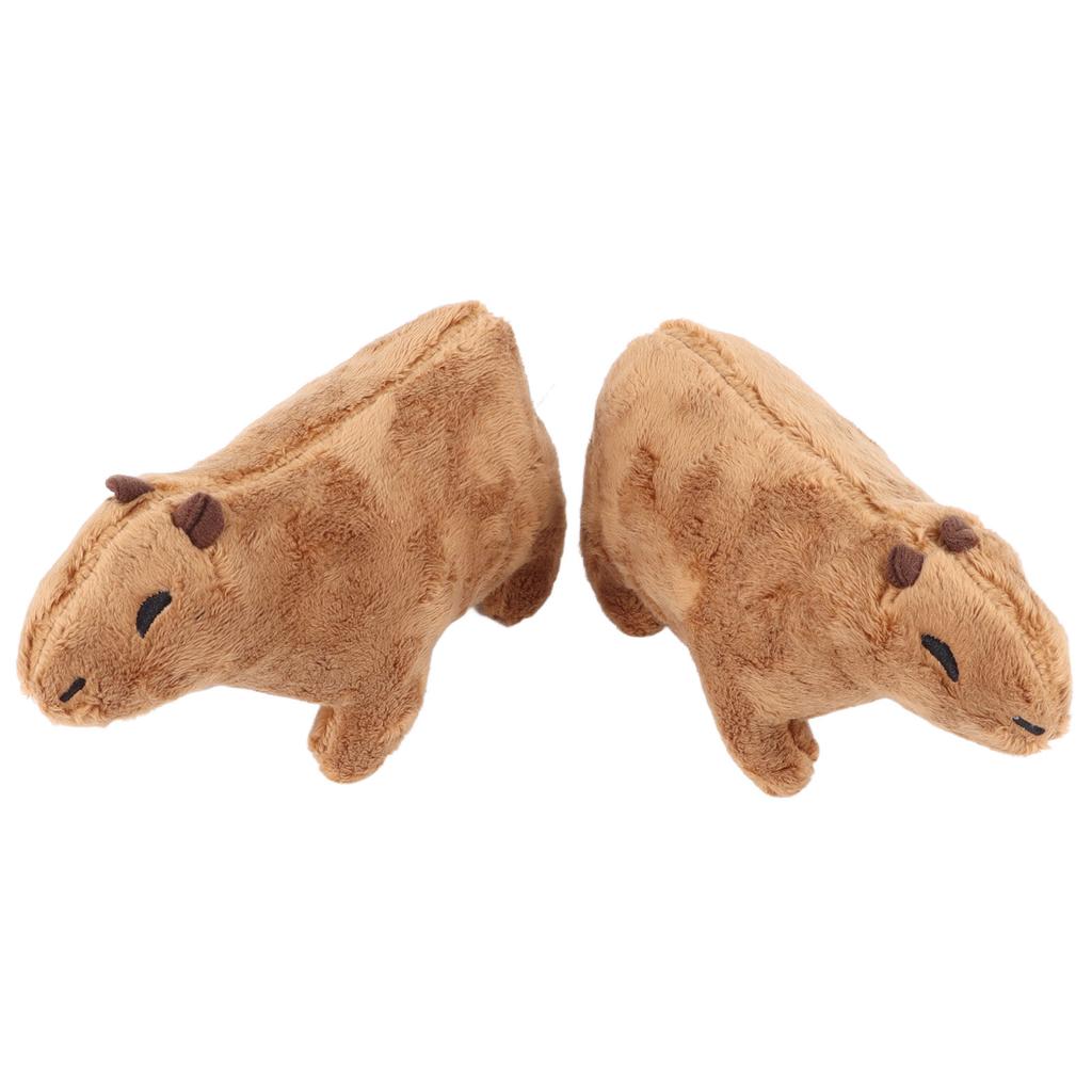 2pcs Capybara Stuffed Animal Toy 6.7in Cartoon Soft Lifelike Short Plush Capybara Stuffed Toy for