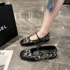 Fashion 2024 Brand Chic Patchwork Mary Jane Ballet Flats for Women Comfortable Square Toe Flat Loafers for Women