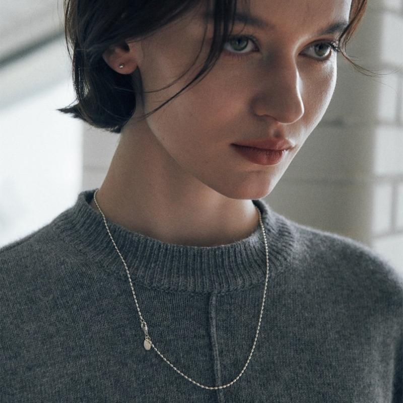 Verte 925 Silver Mini Rizi Necklace  Long Ver. 
