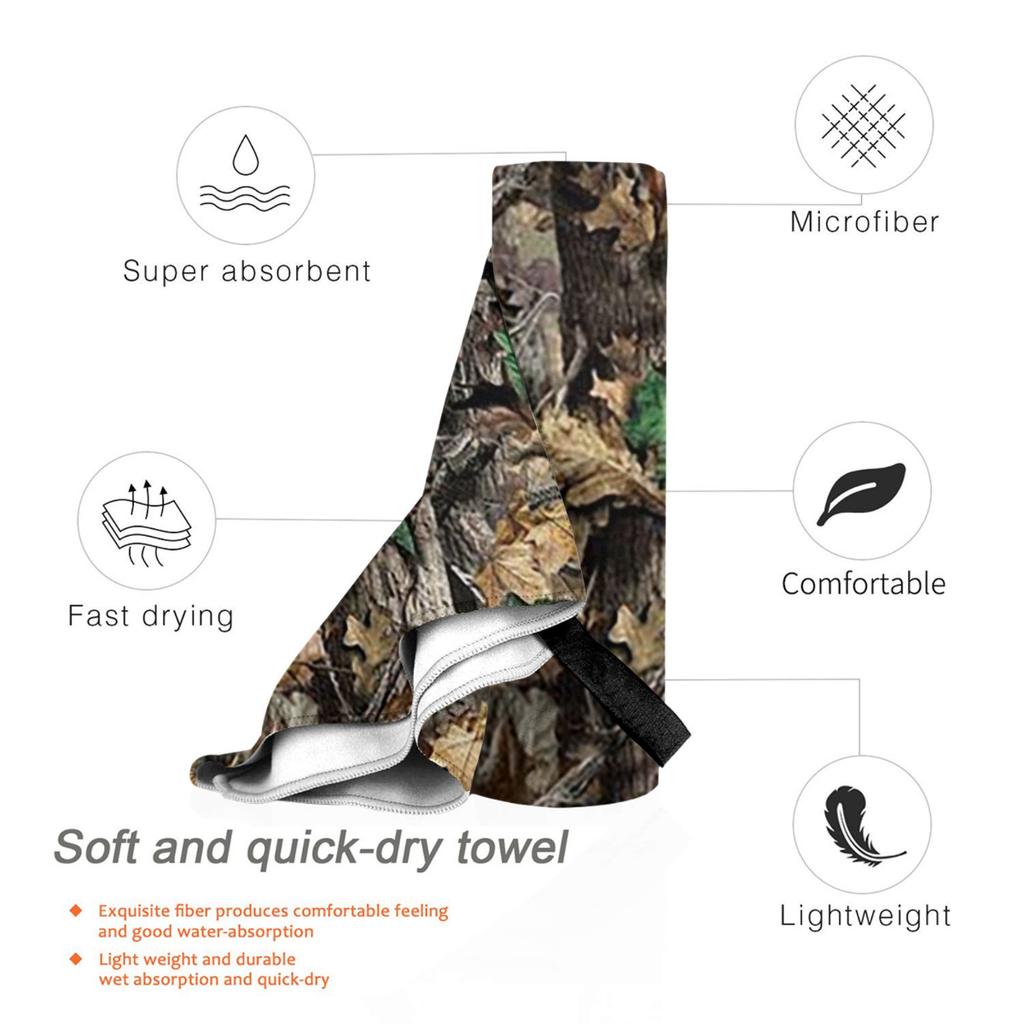 Real Tree Camouflage Beach Towel Soft Microfiber Quick Dry Absorbent Quick Towels For Bath