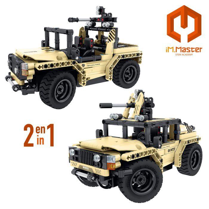Jeu de construction voiture radiocommandée - COLORBABY - 370 pièces - Voiture RC 2 en 1 - 22x12x14 cm - Design militaire