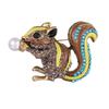 Cute Rhinestone Squirrel Brooch For Woman Clothing Accessories Party Enamel Animal Brooches