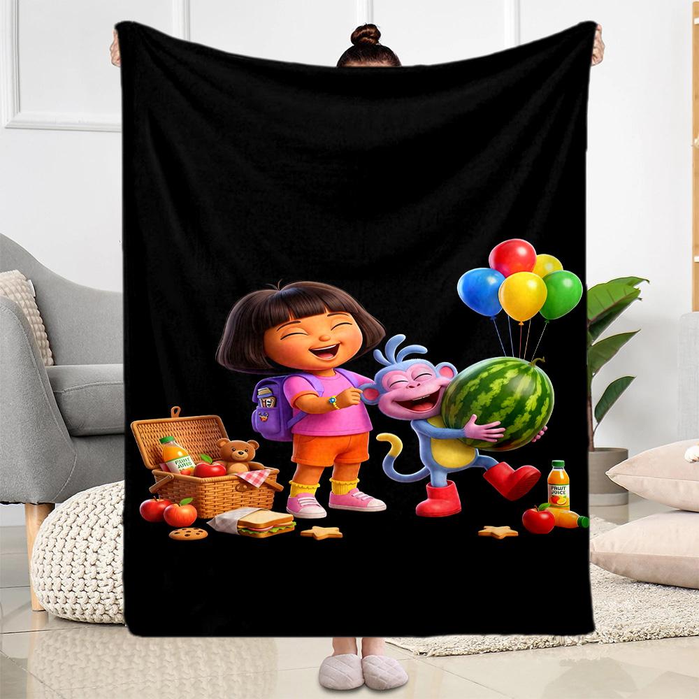 Dora Explorer Blanket Soft Warm Cozy Perfect for Livingroom Office Chair Office Four Seasons Multipurpose Warmthful Decor Gifts For Family Or Friends