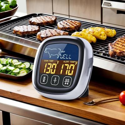 Digital Kökstermometer Sond Pekskärm Kött Grill Mat Temperatur Mätverktyg Biff BBQ Timer Matlagningsverktyg 1 st