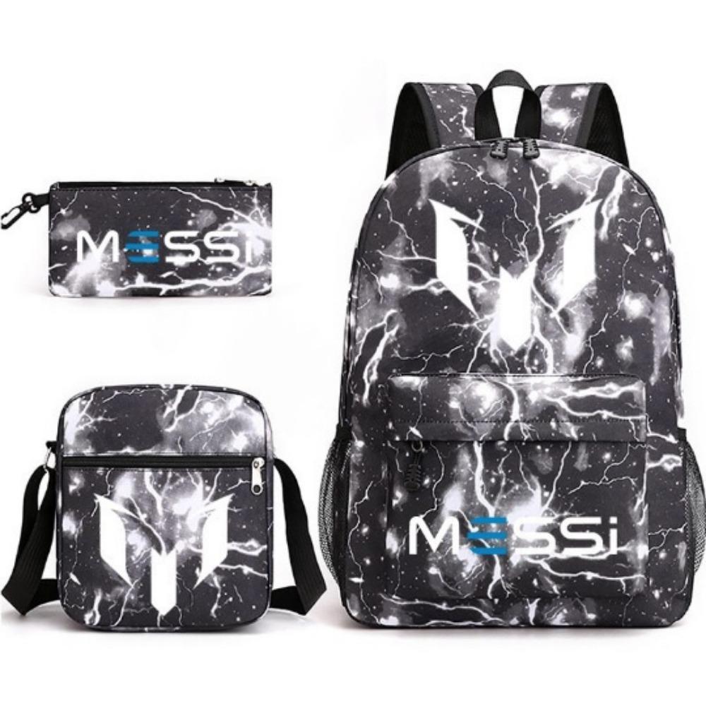 CR7C Luo Backpack Sports Peripheral Printed Backpack Children's Student School Bag Shoulder Bag Pencil Bag Three-piece Set