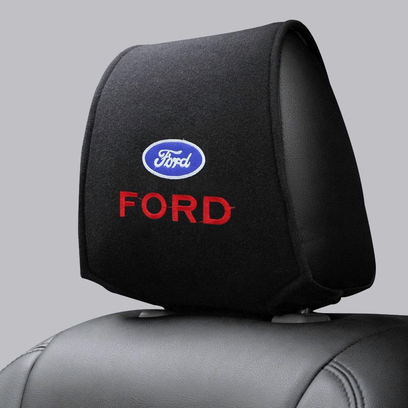 1/2pcs Car Accessories Seat Headrest Protective Covers For Ford Focus Mondeo Kuga Fiesta MK7 Escort Explorer Edge 2 4 MK2 MK4