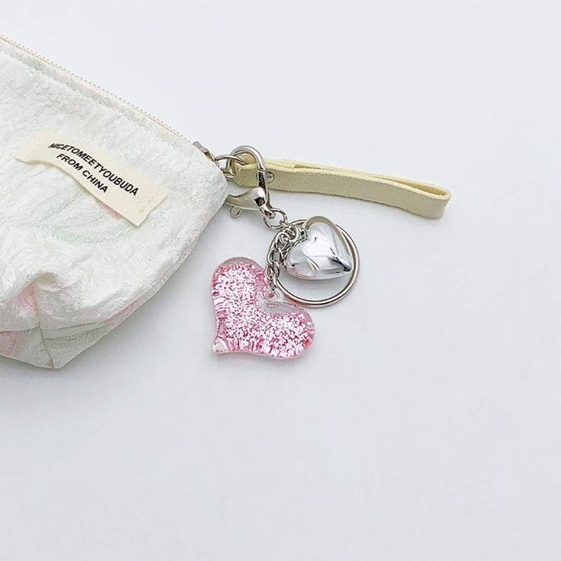 Colorful Heart Pendant Keychain Love Shapes Cellphones Straps for Women and Girls Unique Bag Pendant Stylish Phone Charm