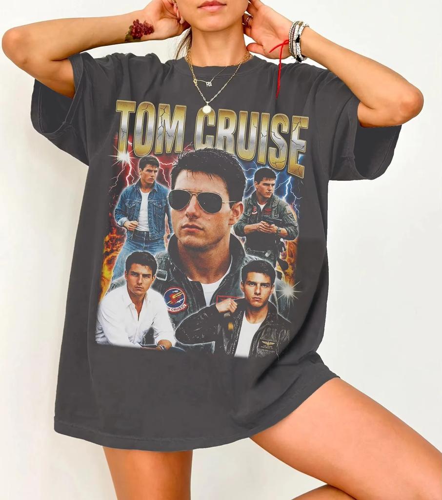 Tom Cruise 90s Retro TShirt Top Gun Maverick Pirated Rap TShirt Summer Unisexs And Unisexs Loose And Breathable TShirt Top