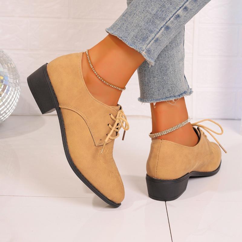 Large Size Shoes Lace-up Single Shoes Women's Suede Women's Single Shoes Women's Shoes One Piece