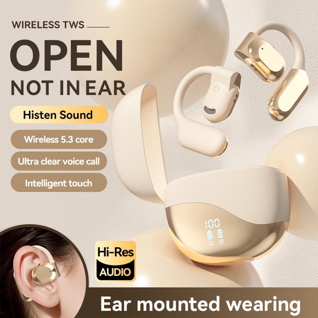 AI Translator Earbuds Bluetooth 5.4 Noise Cancelling Real Time Translator Ear Hook Two-Way Voice Translator for Business Travel