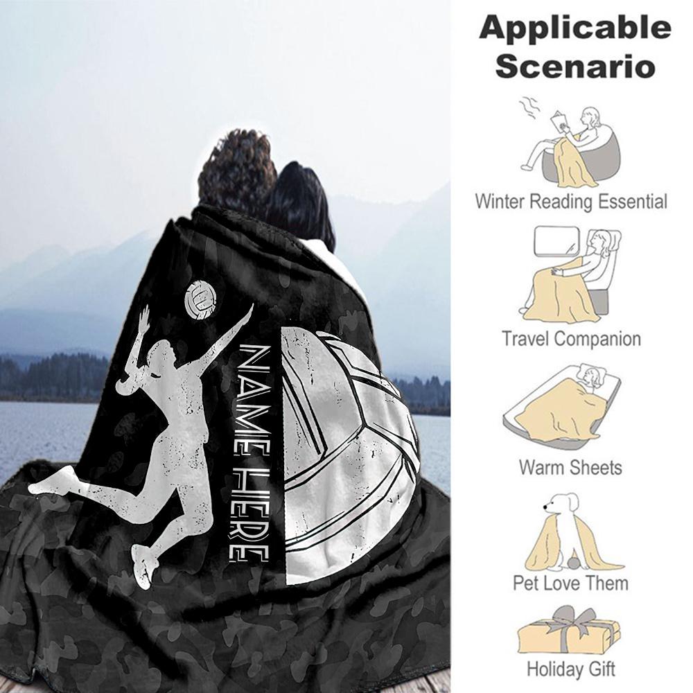 Play Volleyball888 Personalized Text Blanket Multi-purpose Personalized Blanket Comfortable Perfect for Living Room Seaside Nap Chair