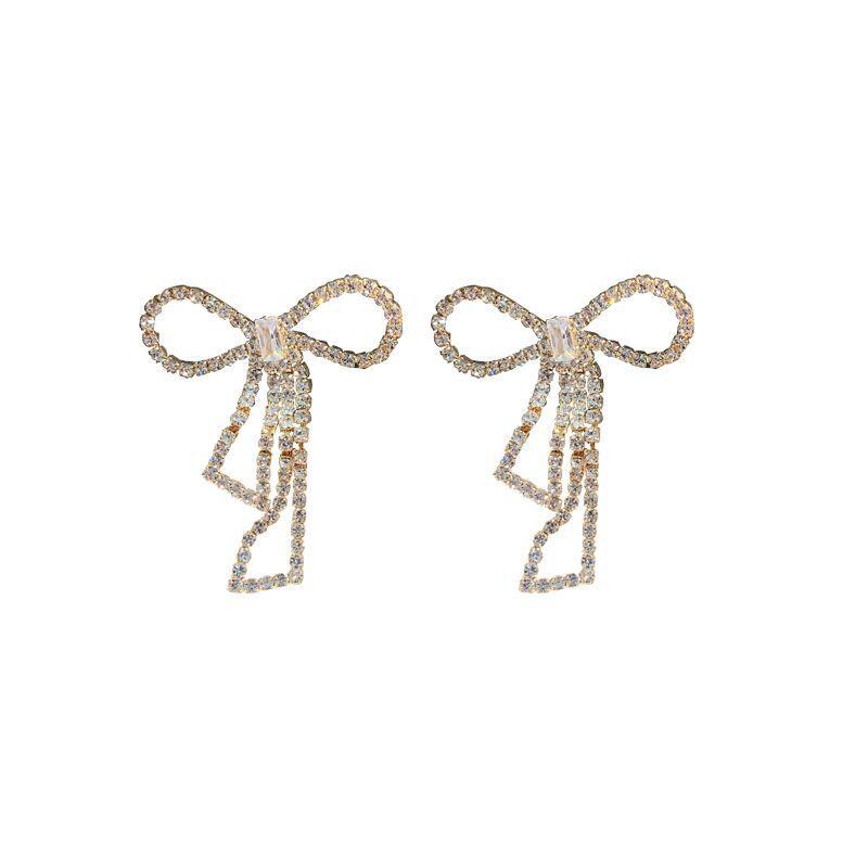 Trendy Bowknot Frauen Baumeln Ohrringe Koreanischen Stil Bogen Ohrringe Perle Quaste Lange Mode Weibliche Schmuck