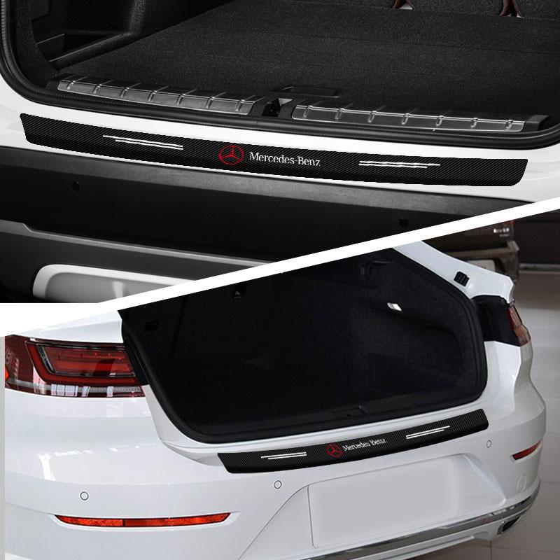 1pcs Carbon Fiber Car Trunk Rear Bumper Sticker Guard Plate Protector For Mercedes-Benz CLA CES CLS SLK GLK CLK SLS CLG GLE GLC GLB EQC GLA GLS SLC