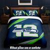 Seattle Seahawks Design Bed Bedding Set 1 Duvet Cover + 2 Pillowcases Soft Breathable Household Bed Linens