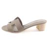 Excellent HERMES Sandals Oasis H-design chunky heel leather Epsom Leather 37.5 Used
