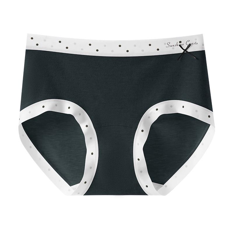 2025 Autumn/Winter Brushed Pure Cotton Mid-Waist Warmth Retention Girls' Briefs with Antibacterial Crotch