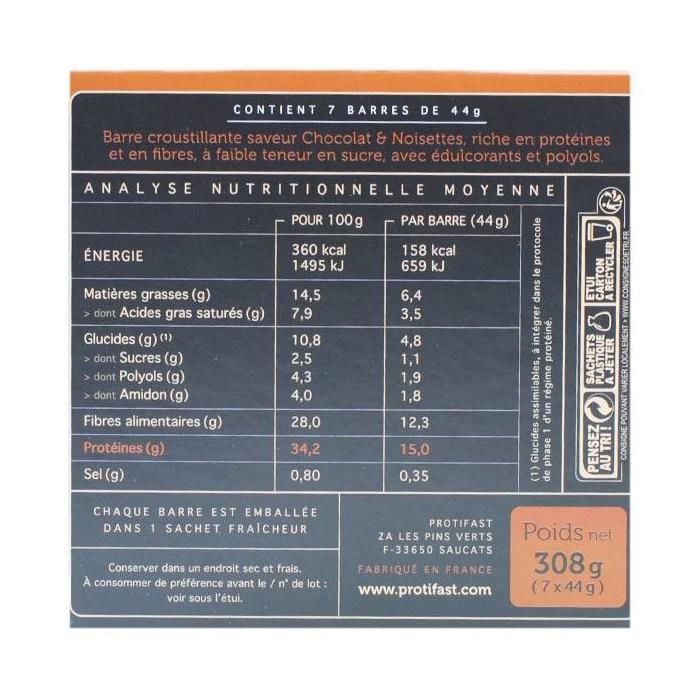 Protifast En-Cas Hyperprotéiné Crousti' Noisette 7 barres