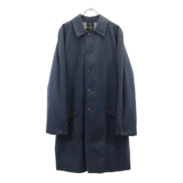 BURBERRY Made in the UK Stainless collar coat 50 Navy Waist belt Men's Used