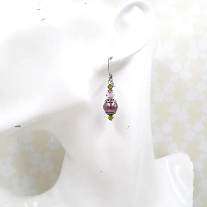 3 Pieces Vintage Floral Hollow Victorian Style Faux Pearl Metal Silver Color Multicolor Pendant Earrings Necklace Set 50+5cm