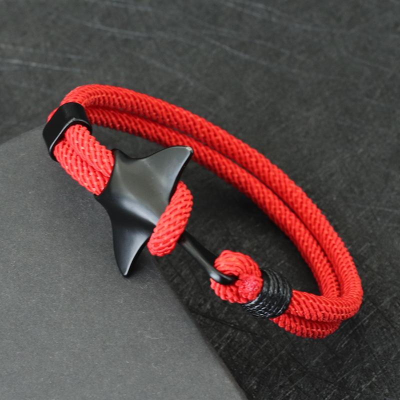

New Men Manta Bracelet Double Layer Handmade Macrame Braclet Marine Animal Protection Braslet Gift For Him Outdoor Accessories 20.5cm 8.1inches красный