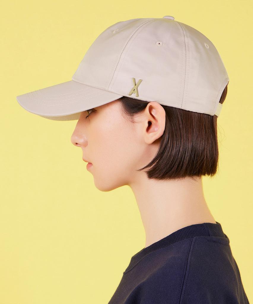 Bajal Studded Logo Oversized Poly Ball Cap Baby Pink