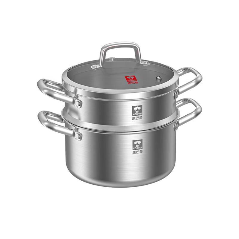 KOBACH 22cm 304 Stainless Steel Triple-Layer Steamer Pot