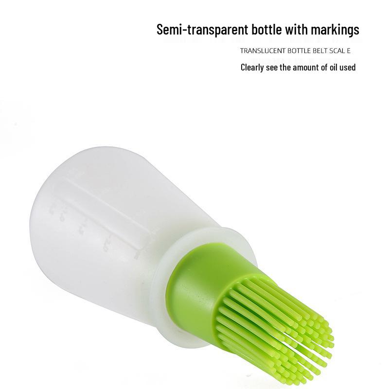 Silicone Kitchen/BBQ Oil & Seasoning Brush with Scale & Lid