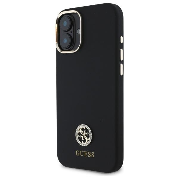 Guess Guhcp16Sm4Dgpk Iphone 16 6.1      Czarny/Black Hardcase Silicone Logo Strass 4G