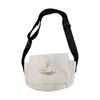 Women Canvas Bag Stylish Adjustable Shoulder Strap Shopping Bag for Travel White