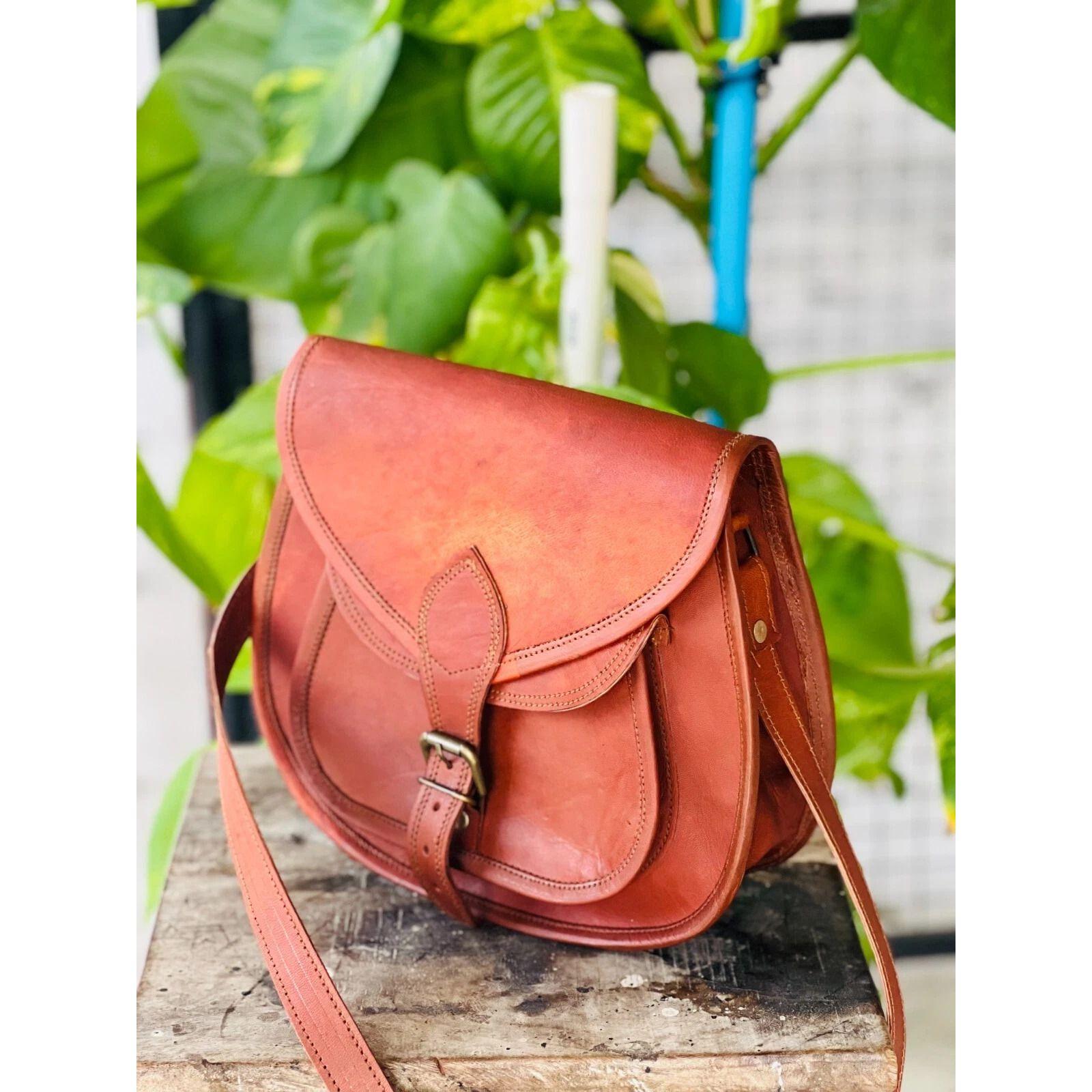 

Women s Goat Leather Crossbody New Messenger Handbags Brown Bag 16 x 12 x 5 in коричневый