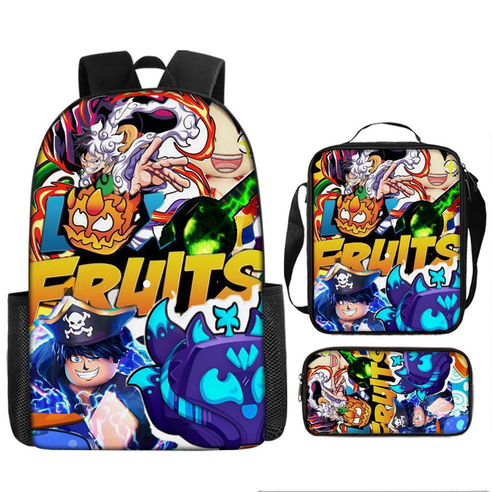 Blox Fruits Sac à dos pour école primaire et secondaire Sac à dos pour enfants Sac à dos grande capacité Sacoche Trousse shoulder bag