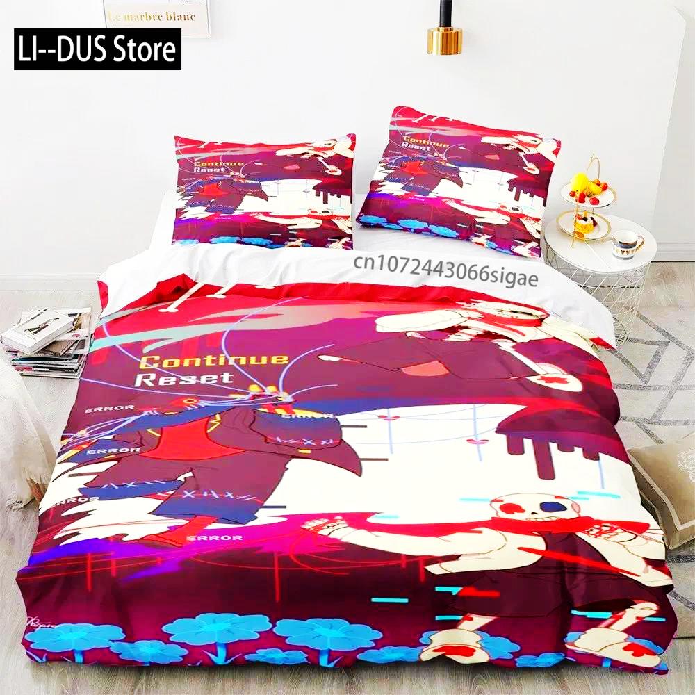 

Comforter Game Undertale Frisk Sans Bedding Set Boys Girls Twin Queen Size Bed Boys Adult Home Textileextile Comforter (quilt)-EU Single(135*200cm)3pcs