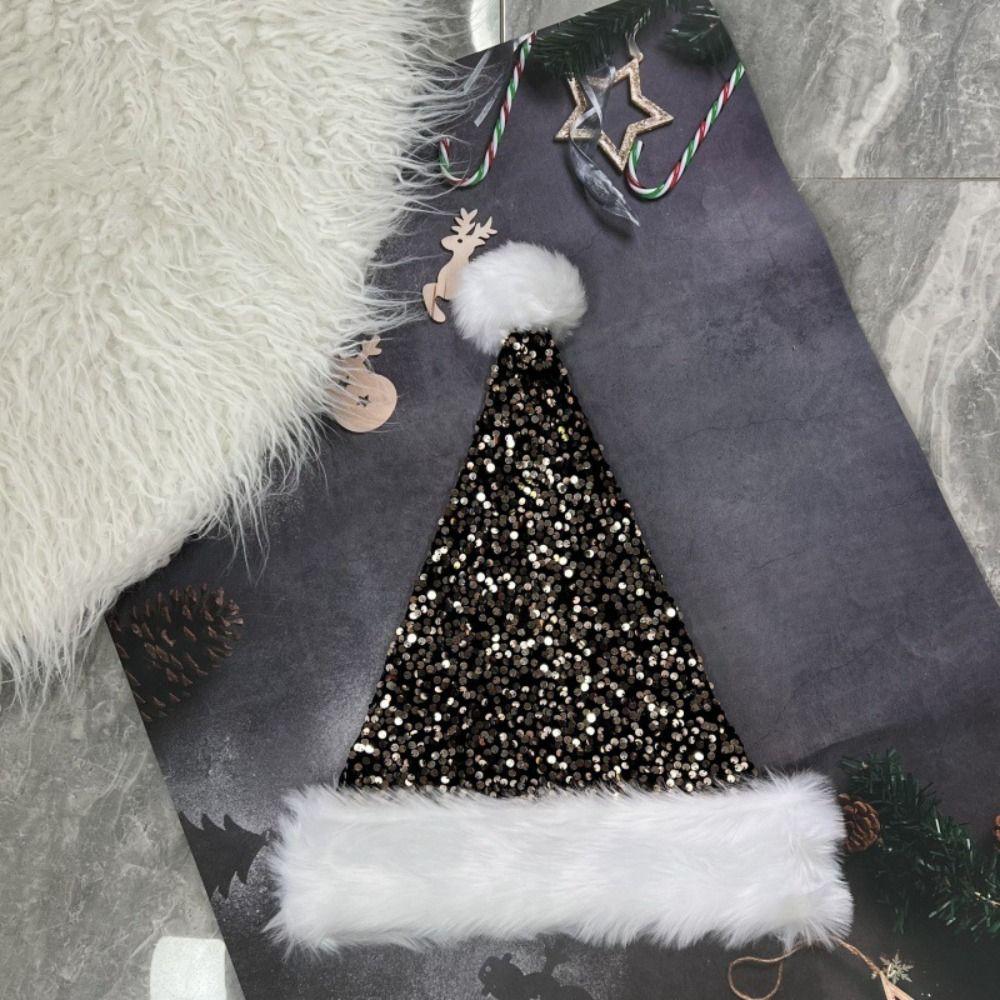 Santa Claus Christmas Hat Sequin Red Plush Hat Fashion Santa Claus Hat  Children